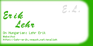 erik lehr business card